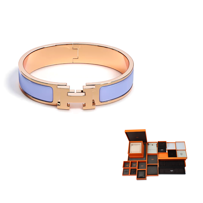 HERMES Enamel Bangles Women's Purple