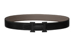 HERMES Epsom Calfskin Leather Belts Women's Black Width: 3.2cm