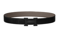 HERMES Epsom Calfskin Leather Belts Women's Black Width: 3.2cm