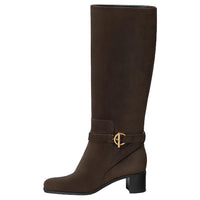 HERMES Justine Ankle Boots 5cm Women's Brown