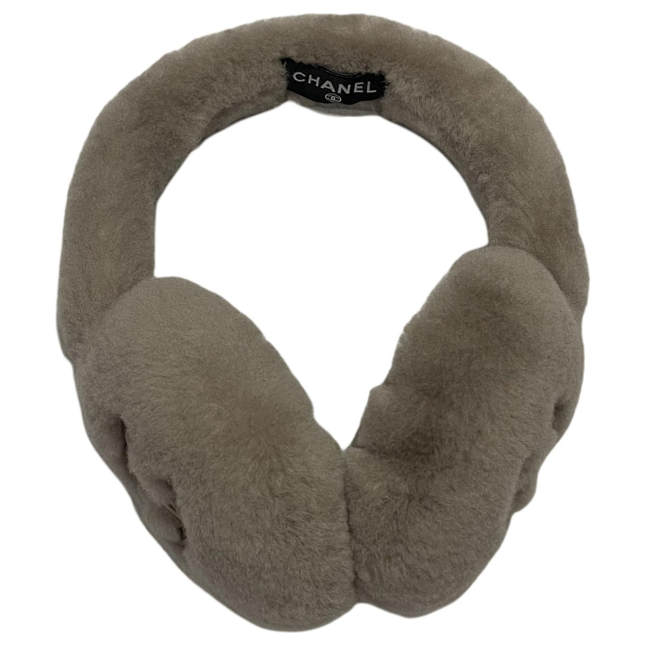 CHANEL Shearling Earmuffs Unisex Milk Tea
