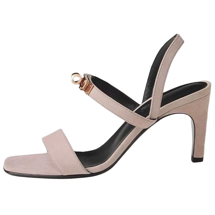 HERMES Glamour Strap Sandals 7.5cm Women's Pink