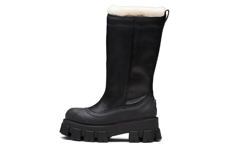PRADA Monolith Knee high Boots Women's Black