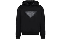PRADA Logo Leather Patch Hoodie