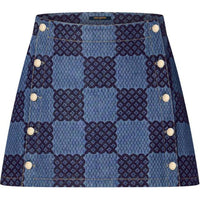LOUIS VUITTON Damier Denim Mini Skirt