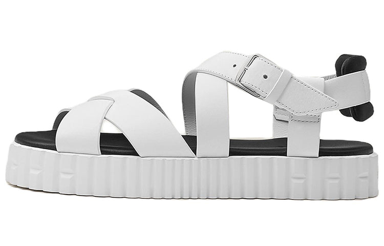 HERMES Everest One Strap Sandals Women's White
