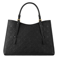 LOUIS VUITTON Leather Tote Bag Shopping Bag Handbag Medium Size Men's Black