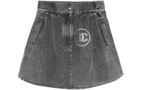 CHANEL Denim Short Skirts Women's Gray