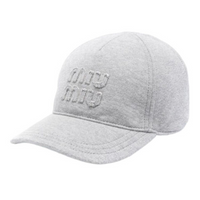 MIU MIU Cotton Baseball Caps Women's Gray