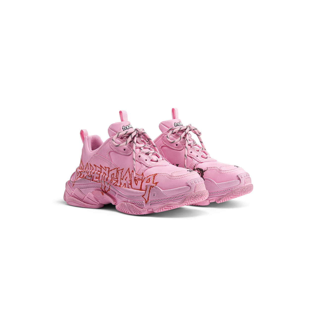 (WMNS) Balenciaga Triple S Diy Metal 'Pink Black Red' 524039W2FAY5016