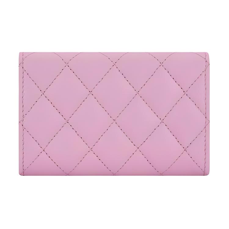 CHANEL Shiny Calfskin Coin Purses Card Holders Women's Lilac