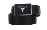 PRADA Logo Plaque Buckle Belt
