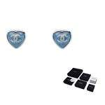 CHANEL Stud Earrings Unisex Blue