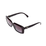 CHANEL Acetate Square Sunglasses Women's Red