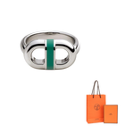 HERMES Stainless Steel Rings Unisex Peacock Green