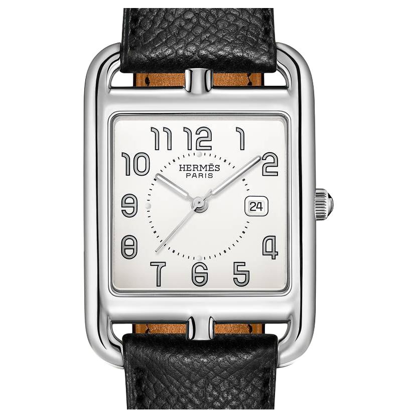 HERMES Wrist Watch Quartz Movement Cowhide Strap 37*29mm White Dial Women's Watch