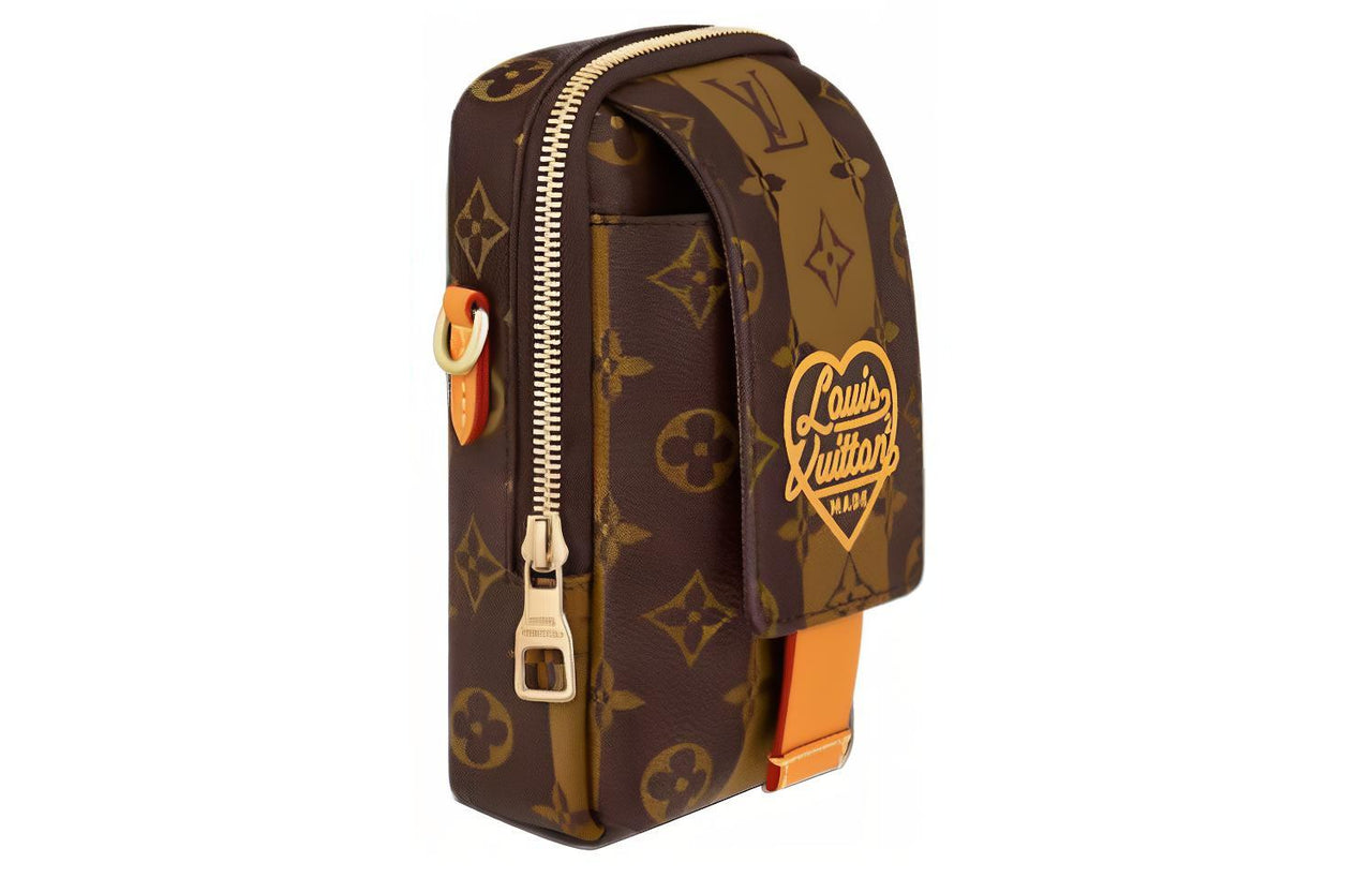 LOUIS VUITTON X Nigo Flap Double Phone Pouch Brown
