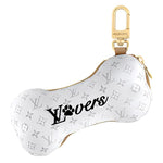 LOUIS VUITTON Metal Canvas Keychains Unisex White