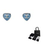 CHANEL Stud Earrings Unisex Blue