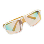 CHANEL Acetate Irregular Shape Sunglasses Unisex White