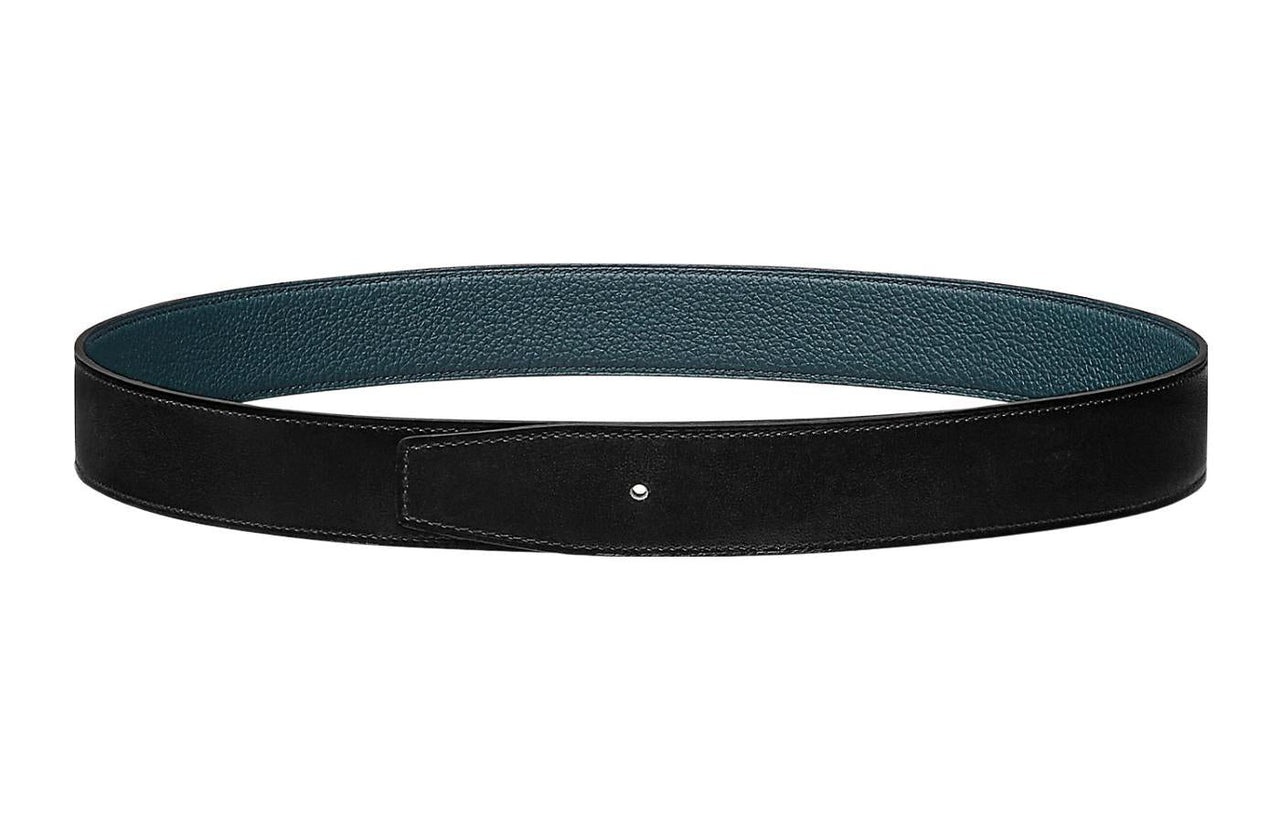 HERMES Leather Belts Women's Black/Dark Blue
