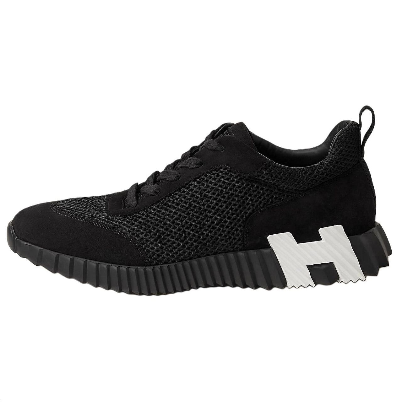 HERMES Bouncing Low-Top Casual Shoes Men's Black
