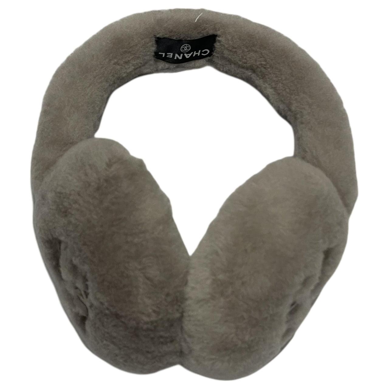 CHANEL Shearling Earmuffs Unisex Milk Tea