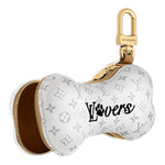 LOUIS VUITTON Metal Canvas Keychains Unisex White