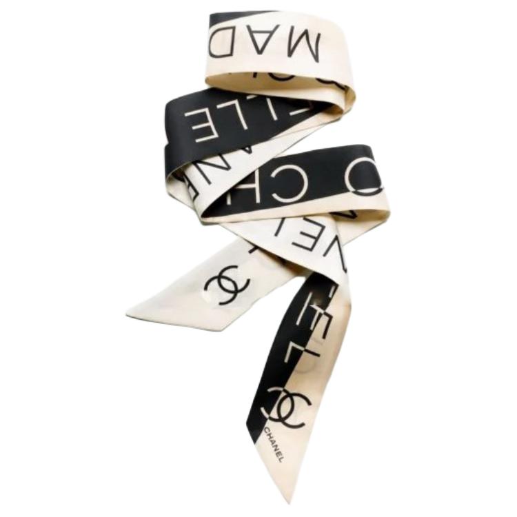 CHANEL Silk Scarves Unisex Beige
