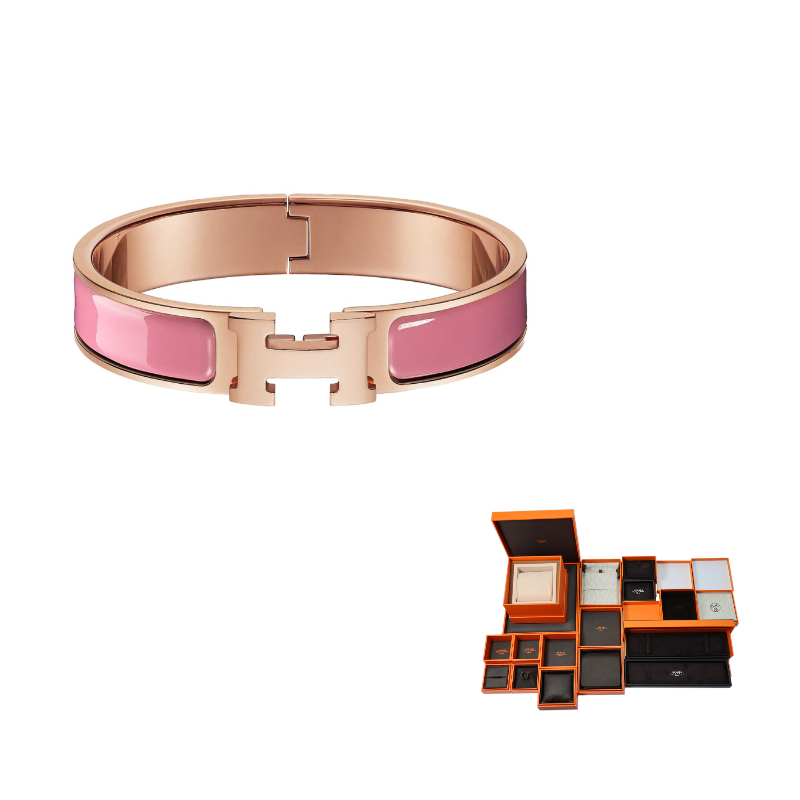 HERMES Clic-H Enamel Bangles Women's