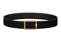 HERMES Gold Buckle Togo Calfskin Double-Sided Leather Belt Men's Black Width: 3.8cm