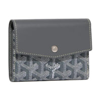 GOYARD Canvas With Calfskin Wallet Unisex Gray