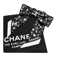 CHANEL Mulberry Silk Hair Tie Women's Black