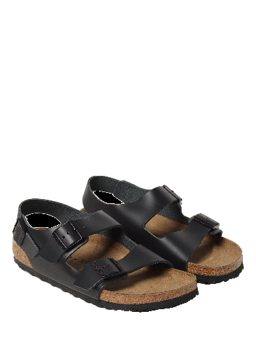 Birkenstock Milano Leather Narrow Fit Sandals 'Black' 034193