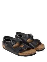 Birkenstock Milano Leather Narrow Fit Sandals 'Black' 034193