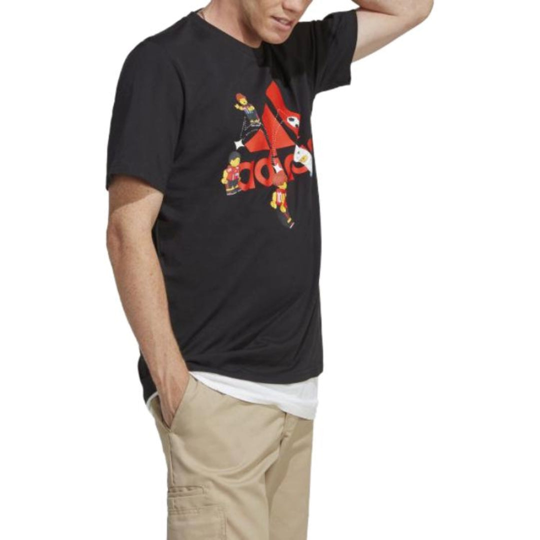 adidas x LEGO Soccer Badge of Sport Graphic T-Shirt 'Black Orange' HT5181