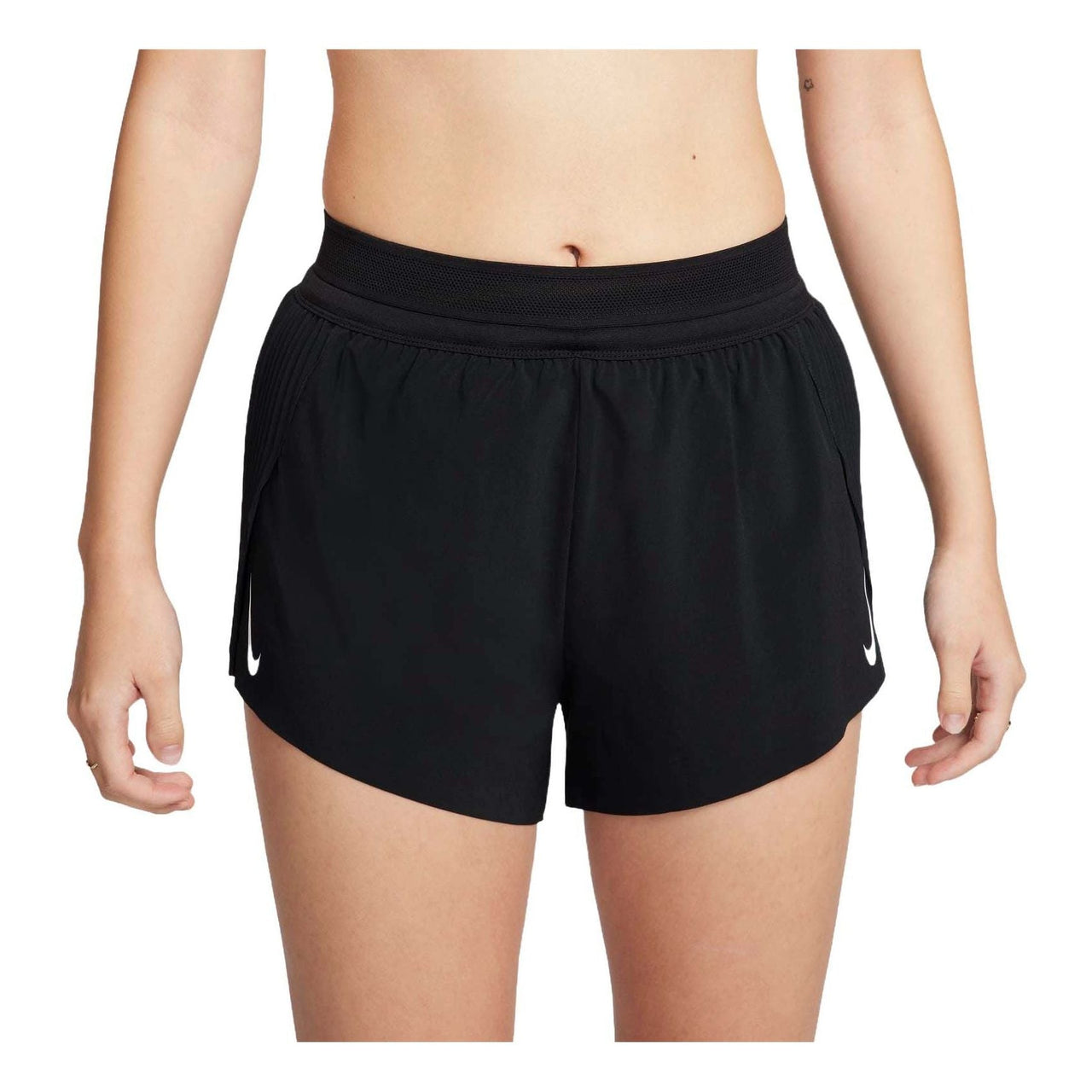 (WMNS) Nike AeroSwift Dri-FIT ADV Mid-Rise Brief-Lined 8cm Shorts Asia Sizing 'Black White' FN2329-010