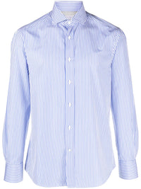 Brunello Cucinelli Striped Long-Sleeved Cotton Shirt