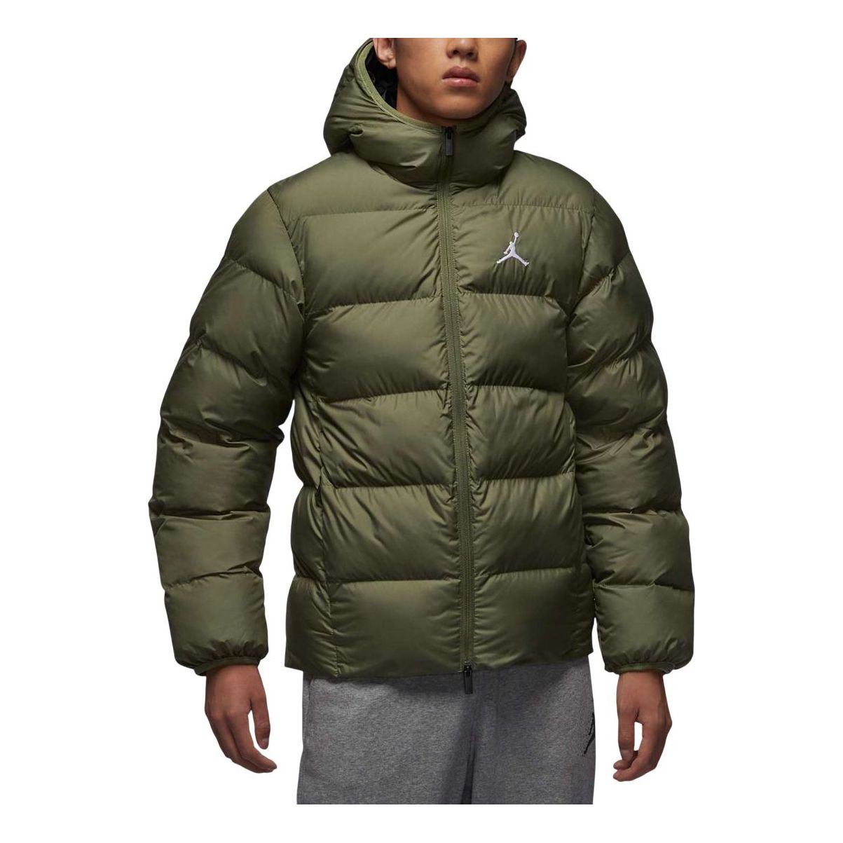 Air Jordan Brooklyn Puffer Jacket Asia Sizing 'Medium Olive' FV7318-222
