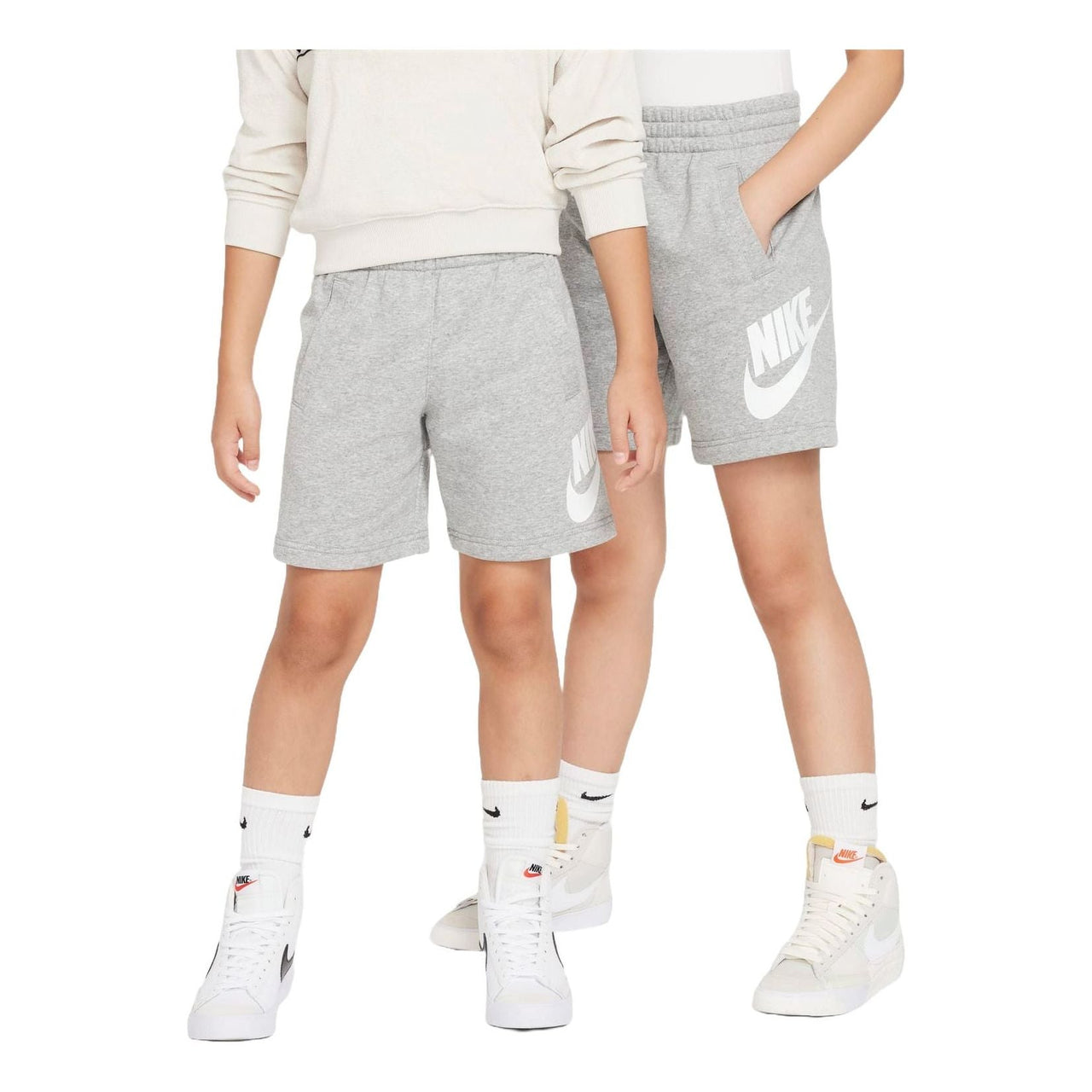 (GS) Nike Sportswear Club Fleece Swoosh Shorts 'Grey White' FD2997-063