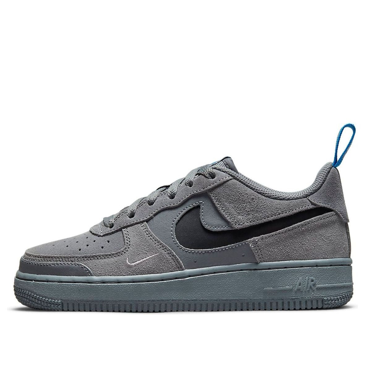 (GS) Nike Air Force 1 Low 'Cut Out Swoosh - Smoke Grey' DQ1097-001
