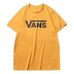 Vans Classic Logo Casual Sports Printing Short Sleeve Couple Style Yellow VN0A4MM650X