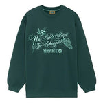 Li-Ning BADFIVE Sports Basketball Series Printing Loose Round Neck Pullover 'Dark Green' AWDRH65-1