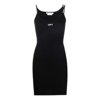 (WMNS) Off-White Off-Stamp Ribbed Dress 'Black' OWDB304C99JER0011001