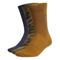 adidas neo Casual Sports Socks Unisex 3 Pairs Blue / Green / Brown HD2218