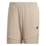 Men's adidas BotanDyed Short Solid Color Straight Loose Shorts Light Khaki HE3067
