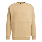 adidas Solid Color Logo Embroidered Casual Round Neck Pullover Unisex Khaki HM2687