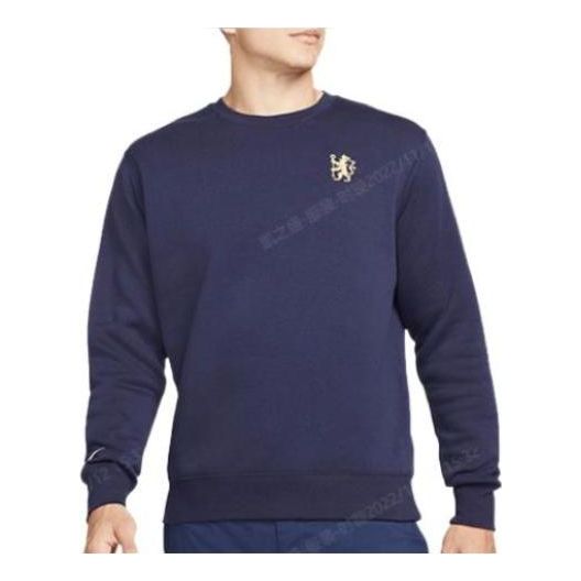 Men's Nike Fleece Casual Round Neck Sports Navy Blue DD4504-498