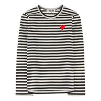 (WMNS) COMME des GARCONS PLAY Striped Long Sleeves Tee 'White Black' AZ-T163-051-1