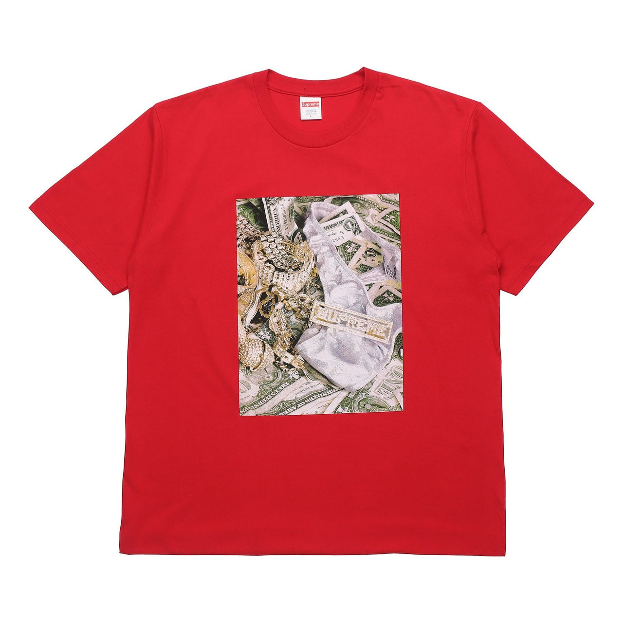Supreme SS20 Week 1 Bling Tee Money Printing Short Sleeve Unisex Red SUP-SS20-298